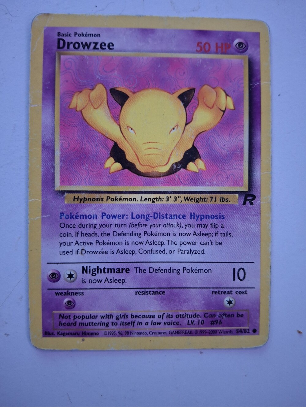 Pokémon Card TCG Drowzee Team Rocket 54/82 Regular Unlimited Common